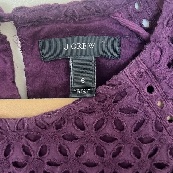 J Crew Plum Eyelet Shirt - Size 6 - Picture 2 of 8